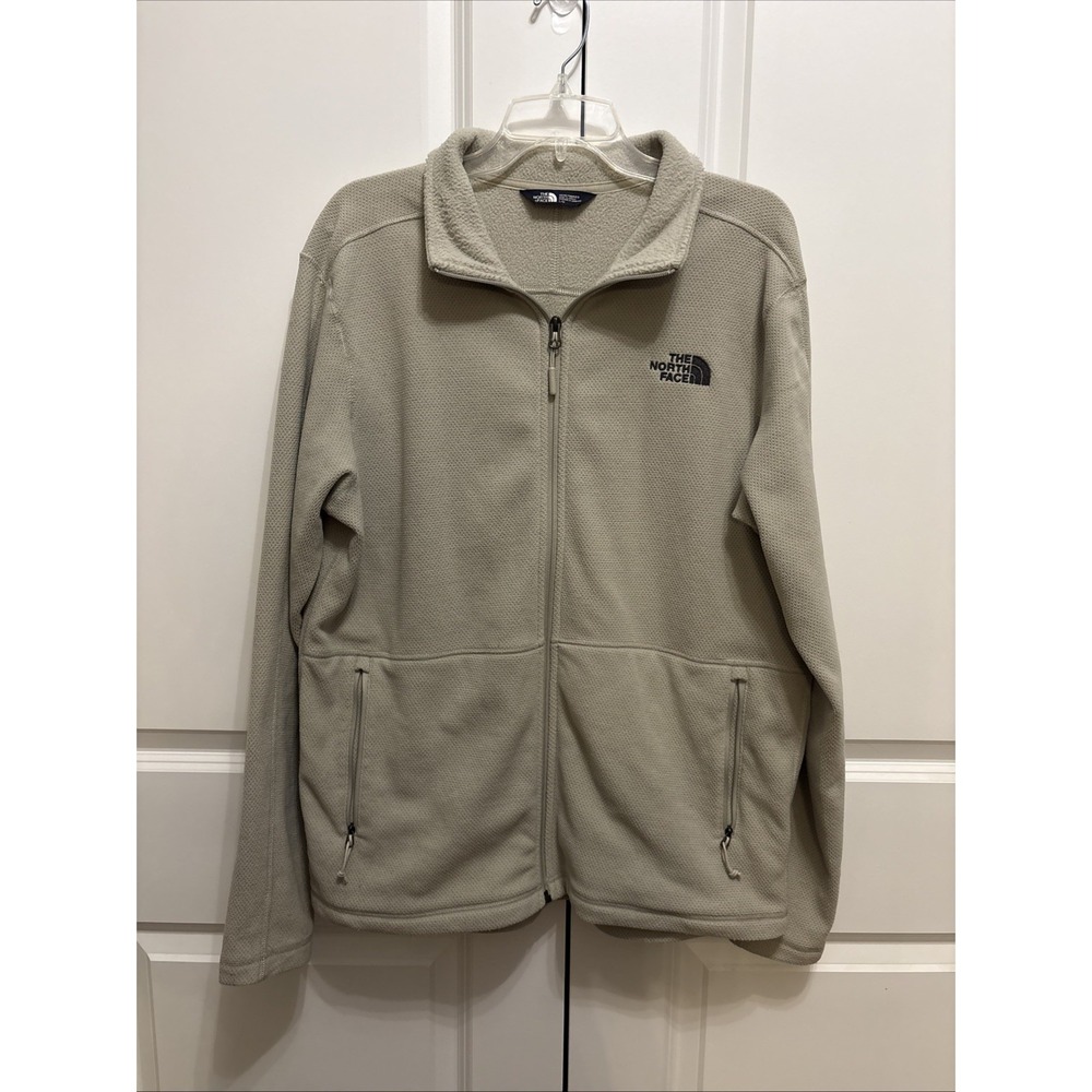 THE NORTH FACE MENS TEXTURE CAP ROCK FULL ZIP FLEECE JACKET GRANITE BLUFF TAN L